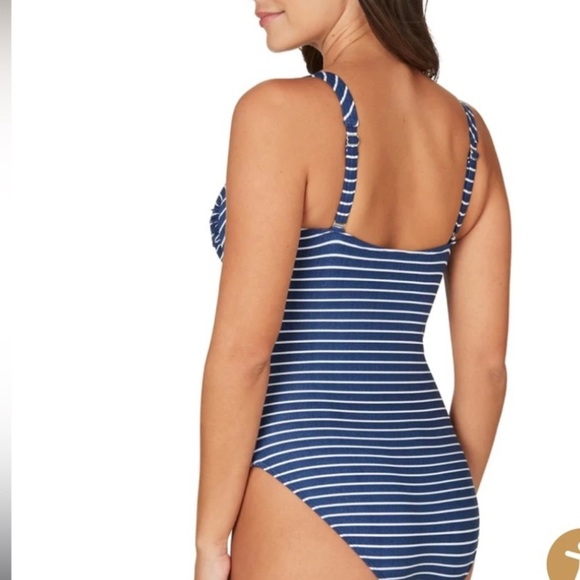 Nip Tuck Women's Swim Joanne One Piece Swimsuit blue & white Stripes size 10 - Picture 2 of 13